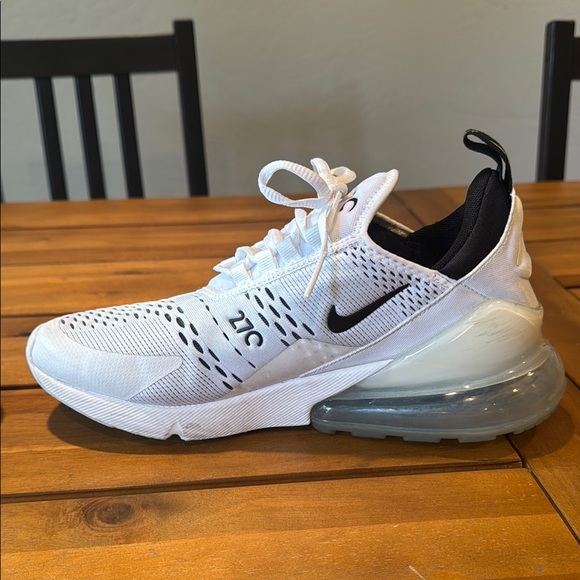 Nike Air Max 270 White and Black Sneakers - Picture 6 of 8